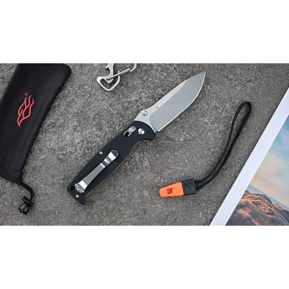 Ніж складаний туристичний Ganzo G7412 (8.9 см) 440C / G10 чорний