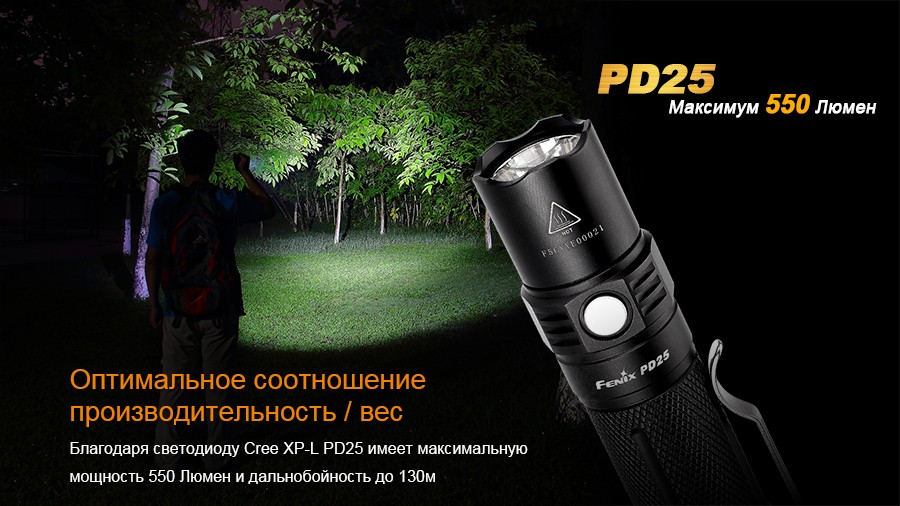 Ліхтар ручний Fenix PD25+16340 USB, фото 11