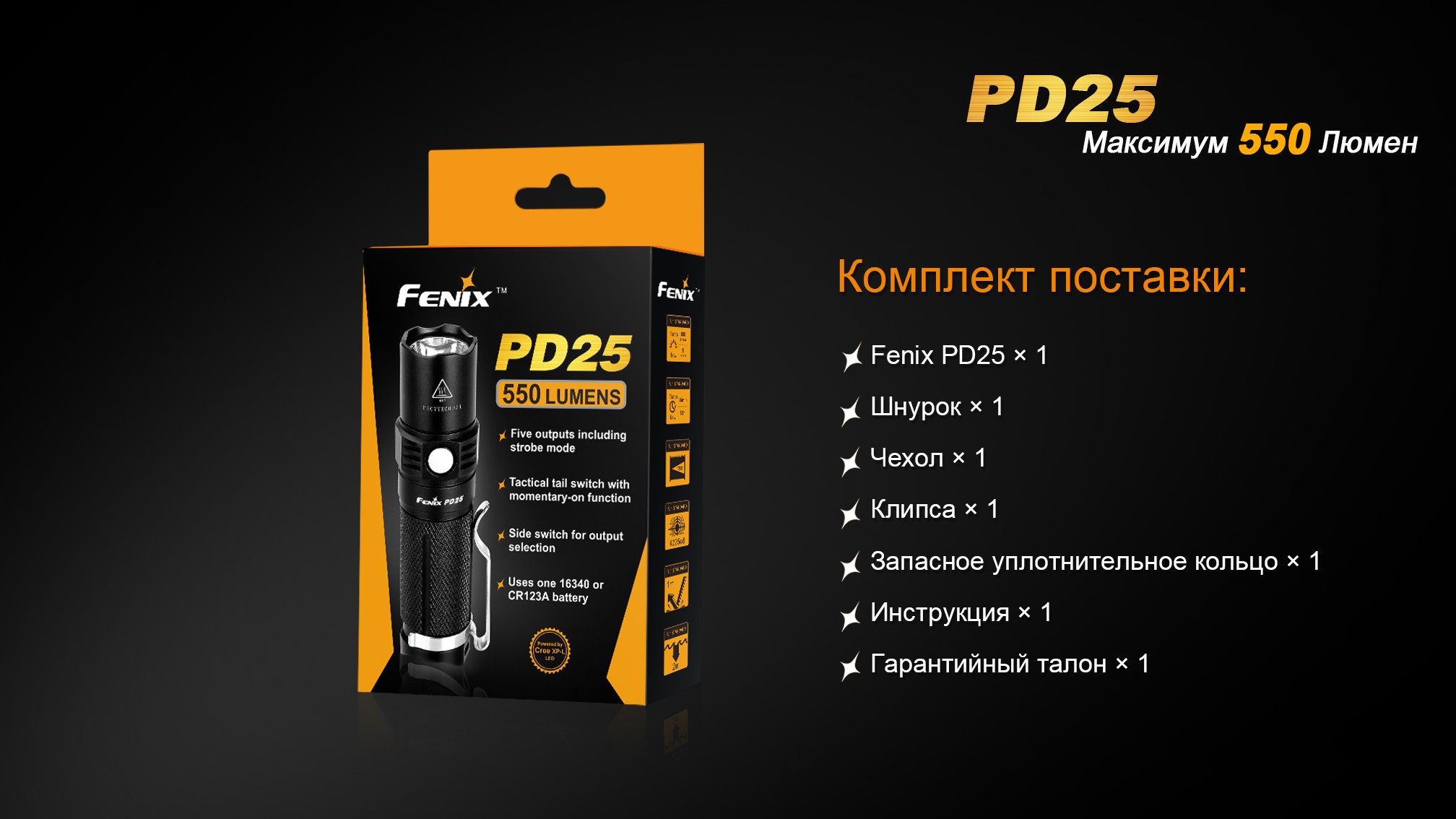 Ліхтар ручний Fenix PD25+16340 USB, фото 23