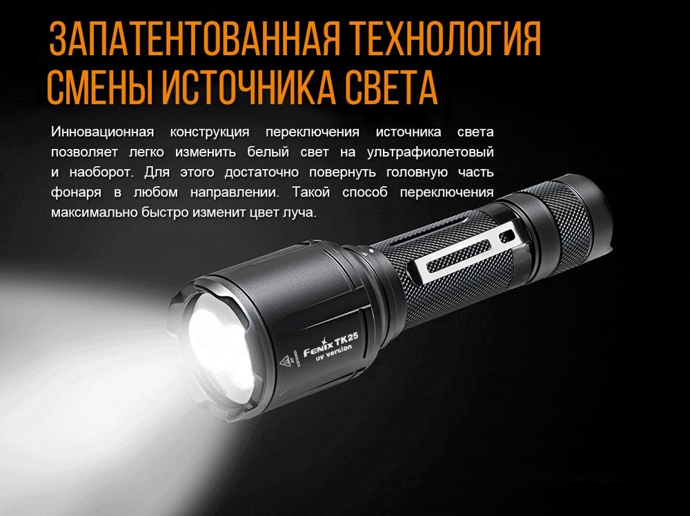Ліхтар ручний Fenix TK25 UV Cree XP-G2, фото 10