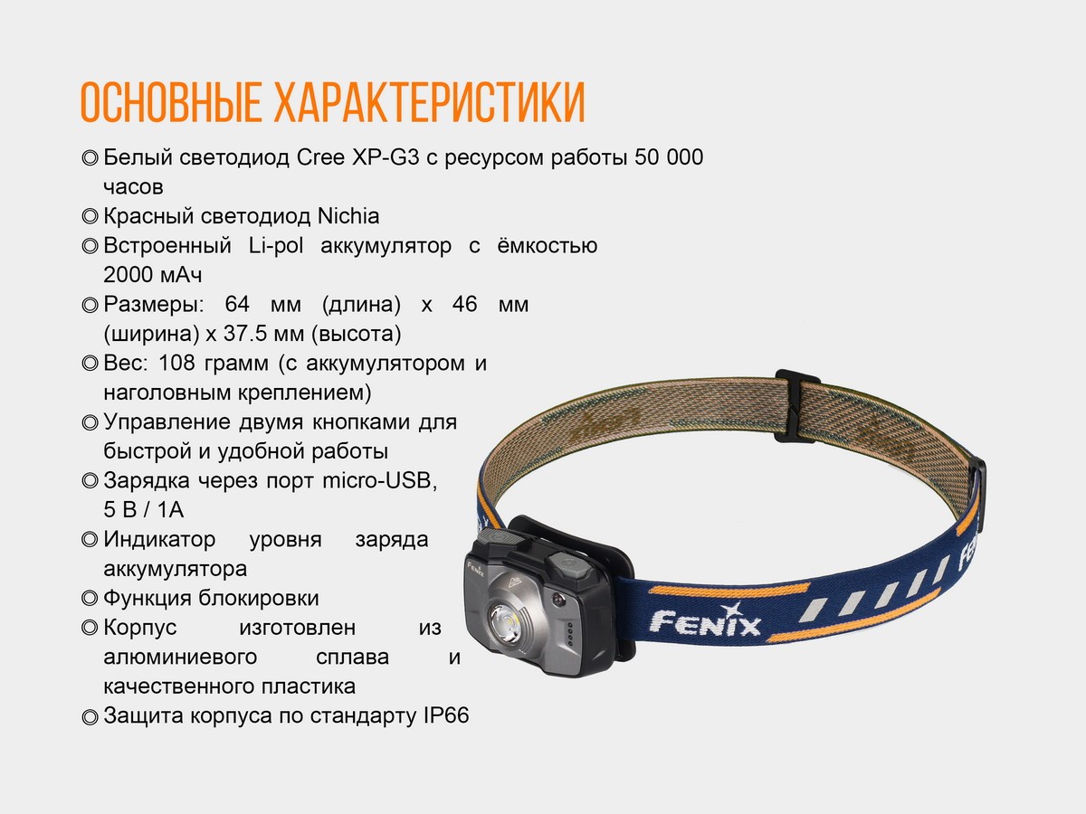 Ліхтар налобний Fenix HL32R блакитний, фото 15