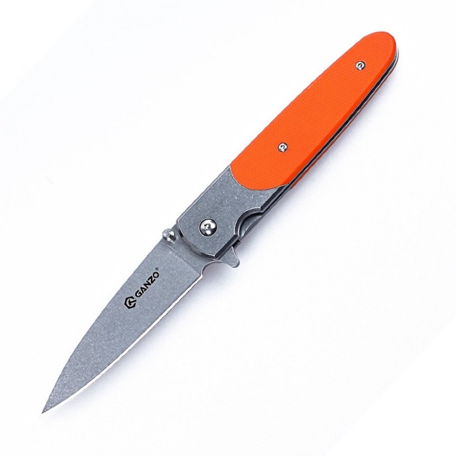 Ніж складаний туристичний Ganzo G743- 440С шорсткий / G10 помаранчевий