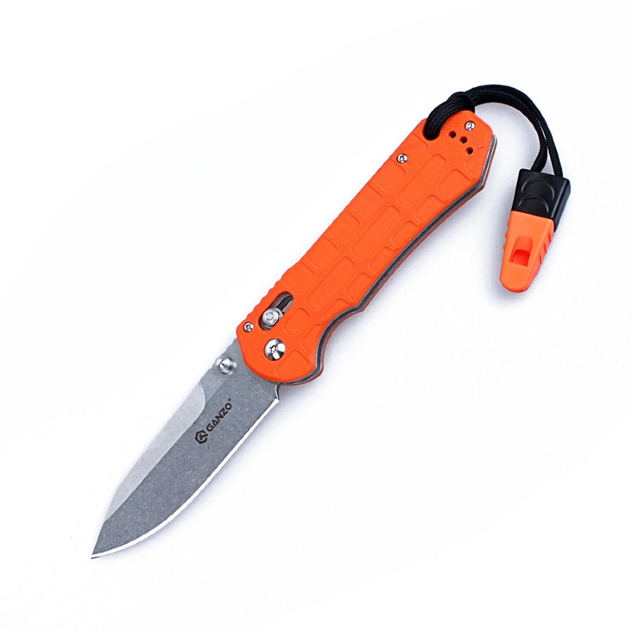 Ніж складаний туристичний Ganzo G7452P-WS 440С / G10 помаранчевий текстурований