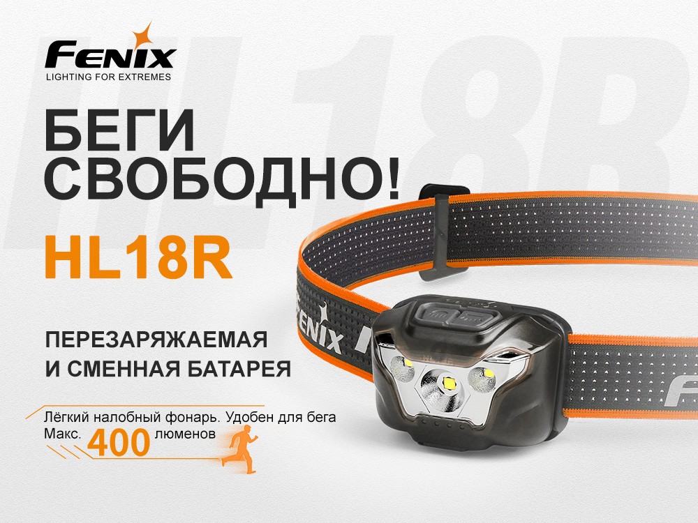 Ліхтар налобний Fenix HL18R чорний, фото 7