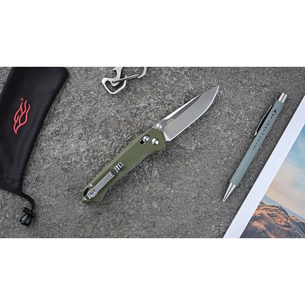Ніж складаний туристичний Firebird FB7651 440С / G10 зелений