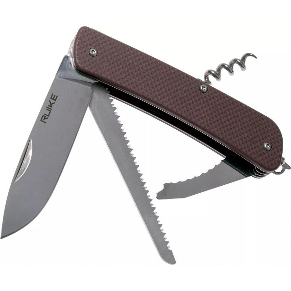 Багатофункціональний ніж Ruike Criterion L32, 12C27 / G10 коричневий, інстр