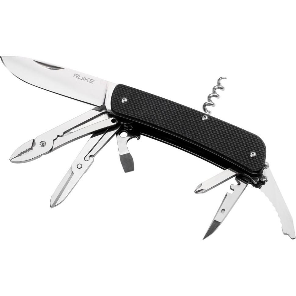 Багатофункціональний ніж Ruike Criterion L41, (8.5 см) 12C27 / G10 чорний, 22 інстр.