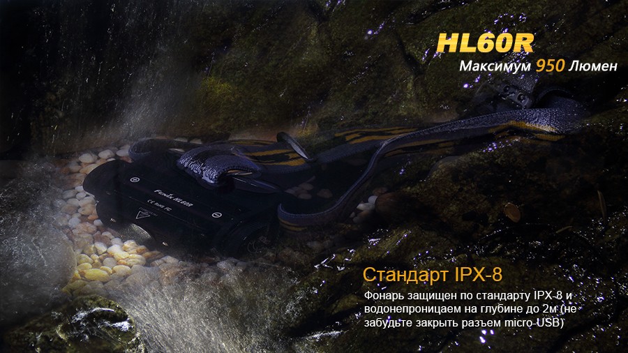 Ліхтар налобний Fenix HL60R Cree XM-L2 U2 Neutral White LED, фото 16