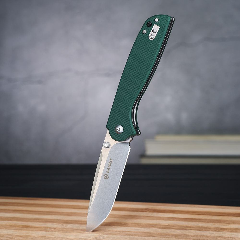 Ніж складаний туристичний Ganzo G6803 (8.9 см) 8CR14 / G10 зелений