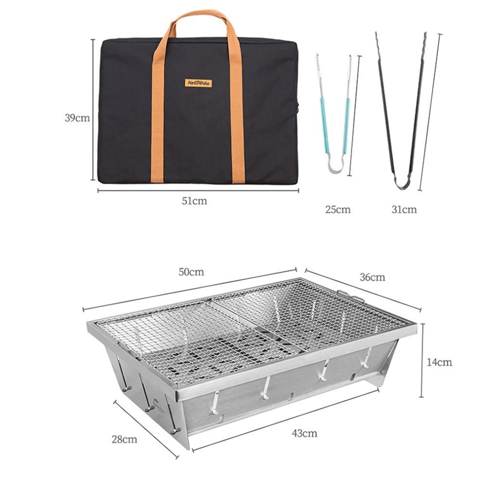 Гриль портативний Naturehike Picnic BBQ Grill NH20CJ006, р-р L, сталь, фото 3