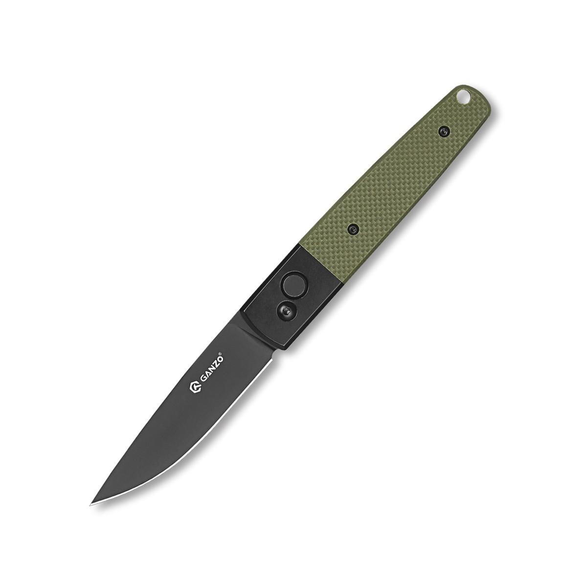 Ніж складаний туристичний Ganzo G721В 440C / G10 зелений, чорний клинок