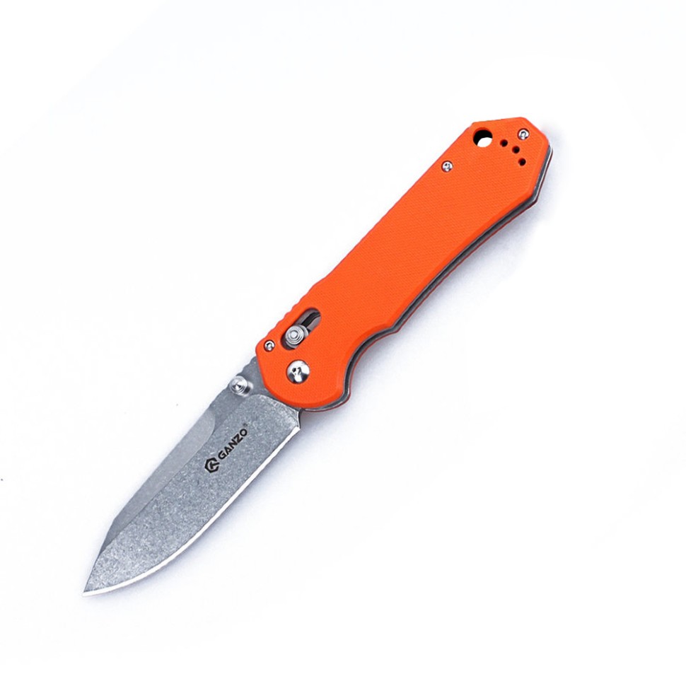 Ніж складаний туристичний Ganzo G7452 (9 см) 440С / G10 помаранчевий