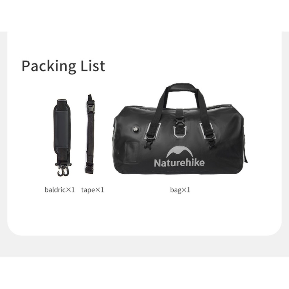 Водонепроникна дорожня сумка Naturehike CNK2450XB015, 40 л, чорна, фото 2