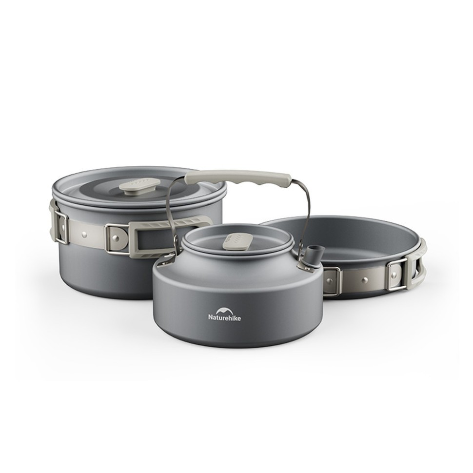 Набір посуду (каструля, сковорідка, чайник) Naturehike CNK2450CF010, алюміній