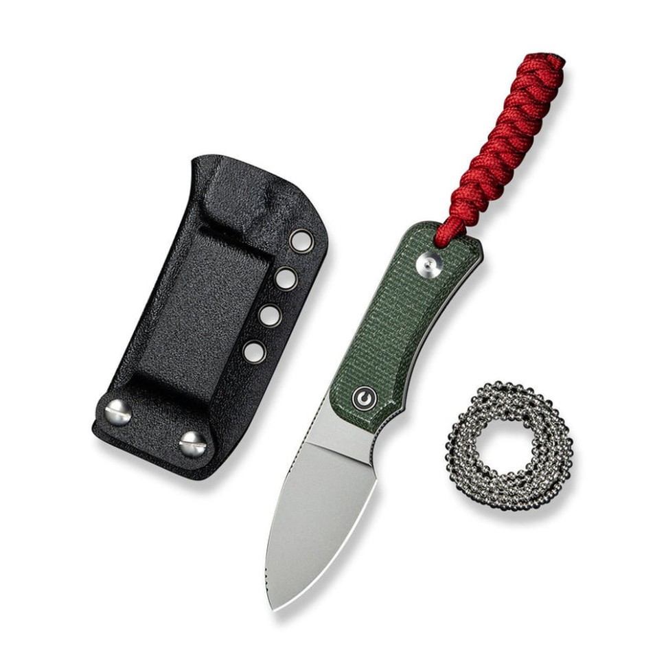 Ніж фіксований тактичний Civivi Baby Banter, (6.1 см) Nitro-V / Micarta темно-зелений