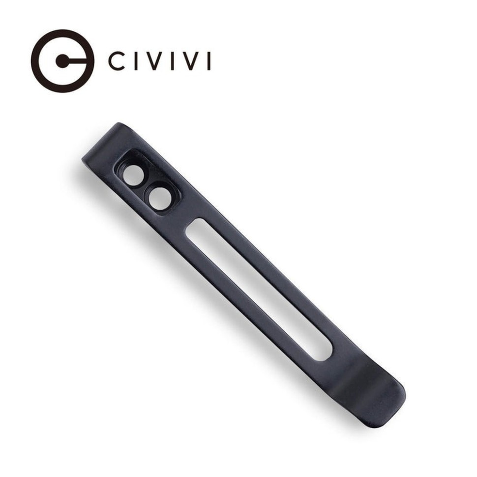 Кліпса кишенькова сталева чорна Civivi без гвинтів CA-05A-V1