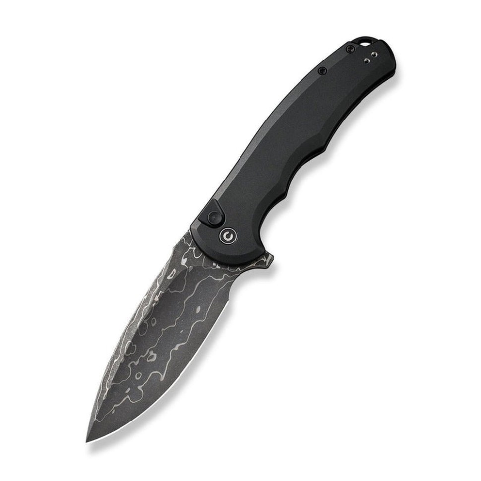 Ніж складаний туристичний Civivi Praxis, Damascus / Aluminum чорний