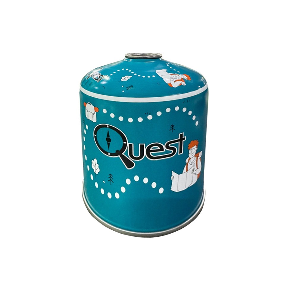 Набір із 12 шт газових балонів різьбових бутанових Quest, 450гр
