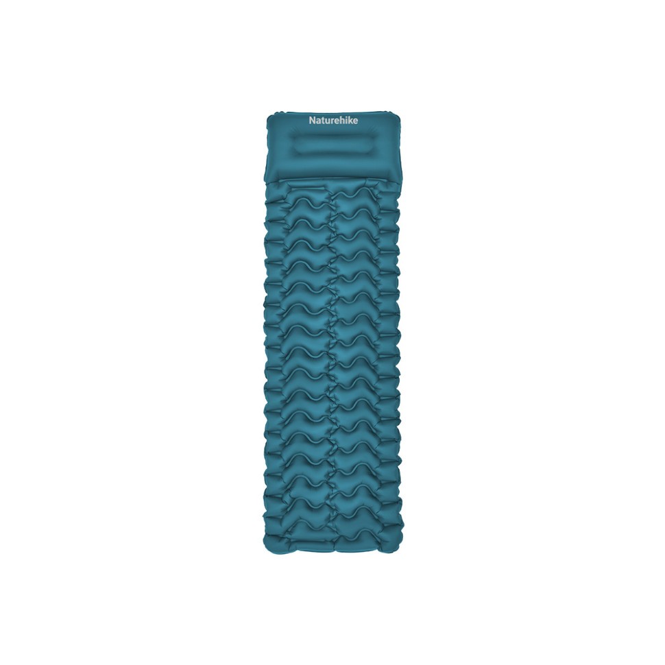 Матрац туристичний надувний одномісний  Naturehike CNK2550WS019, 200х60х6.5 см, синій, для кемпінгу із мішком для надування