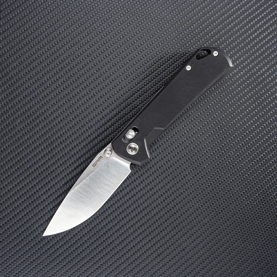 Ніж складаний туристичний SRM 168L-GB (8.6 см) D2 / G10 чорний, фото 5
