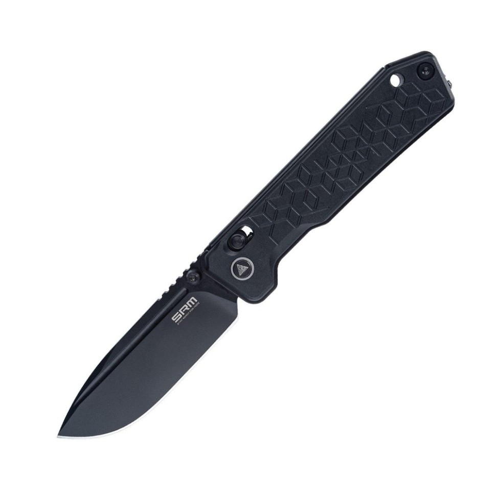 Ніж складаний туристичний SRM Rubik 7228B-AB (8.7 см) 14C28N / алюміній чорний (Common Pivot)