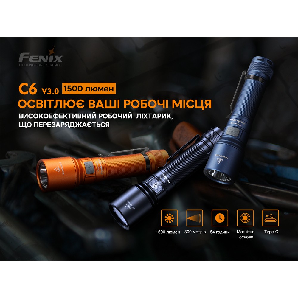 Ліхтар ручний Fenix C6V3.0 блакитний | Лімітована серія, фото 5