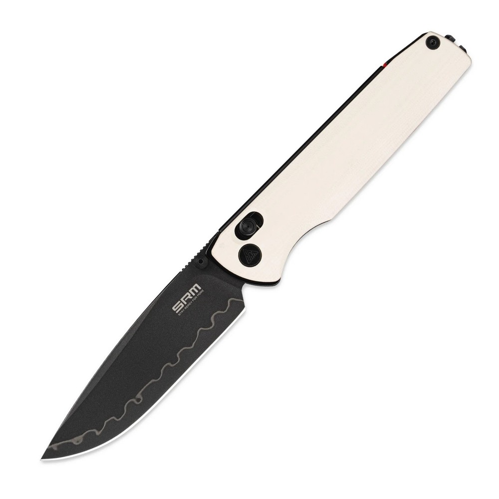 Ніж складаний туристичний SRM Terrier 258L-GT2 (9.3 см) 140Cr / G10 білий