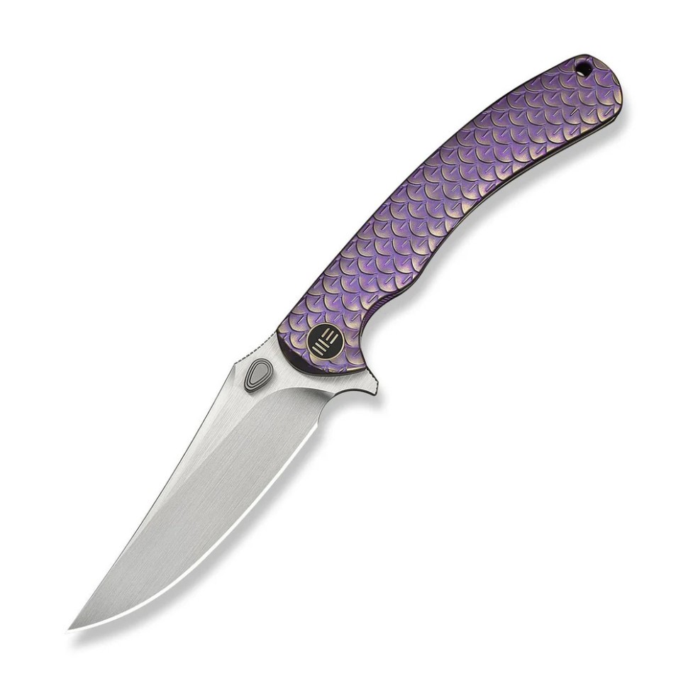 Ніж складаний туристичний Weknife Dracarys, Böhler M390 / титан 6AL4V фіолетовий/золотий
