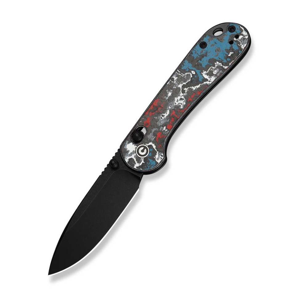 Ніж складаний кишеньковий Civivi Elementum (Crossbar Lock), (7.51 см) CPM S35VN / Nebula FatCarbon Fiber чорний/червоний/синій/білий