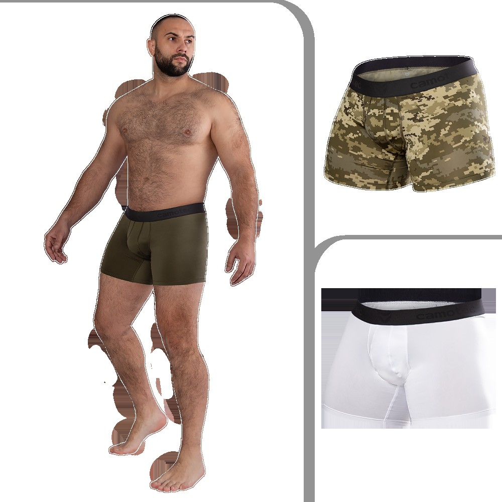 Комплект трусів X-Dry Білі/Олива/Піксель (8988), M