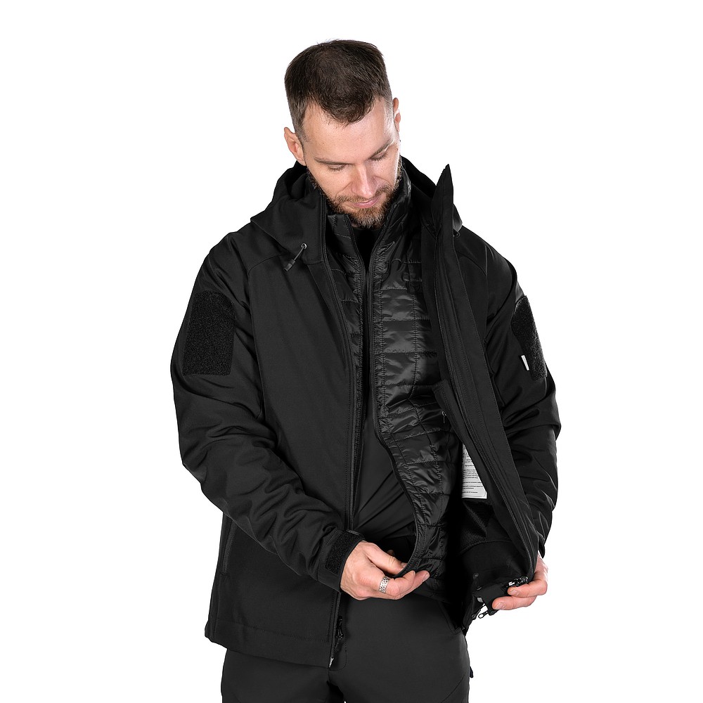 Комплект 2в1 Куртка SoftShell з підстібкою (9488+9489) Чорна (9490), S, фото 2