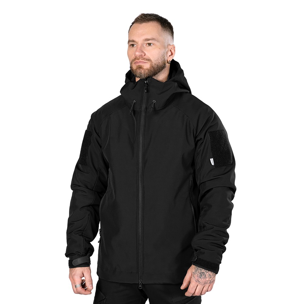 Комплект 2в1 Куртка SoftShell з підстібкою (9488+9489) Чорна (9490), S, фото 4