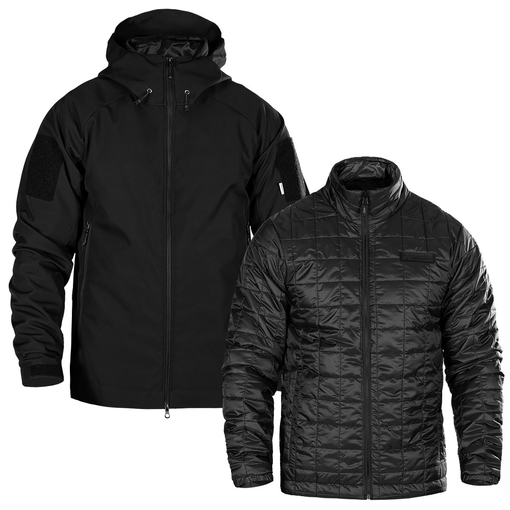 Комплект 2в1 Куртка SoftShell з підстібкою (9488+9489) Чорна (9490), XL