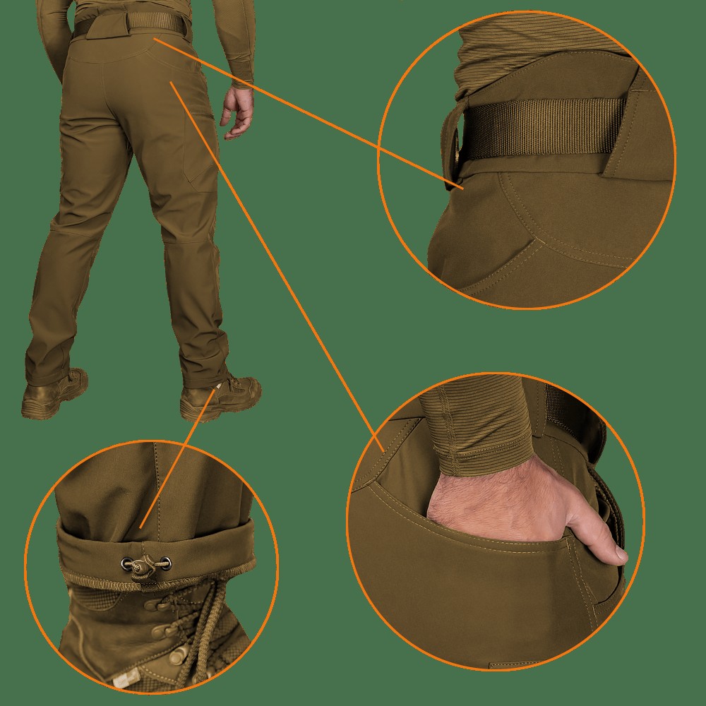 Штани SoftShell Vent Mesh Койот (7359), XXXL, фото 6