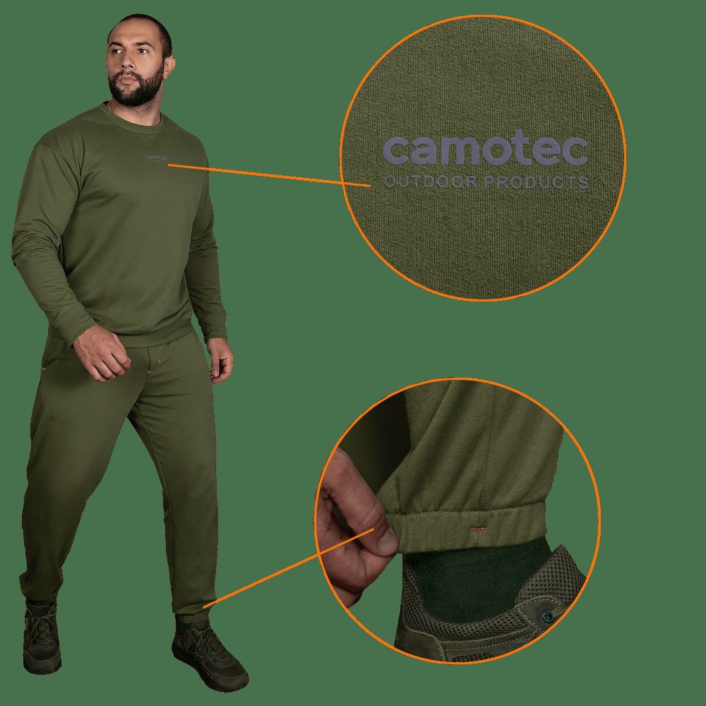 Спортивний костюм Basic Cotton Олива (7382), M, фото 3