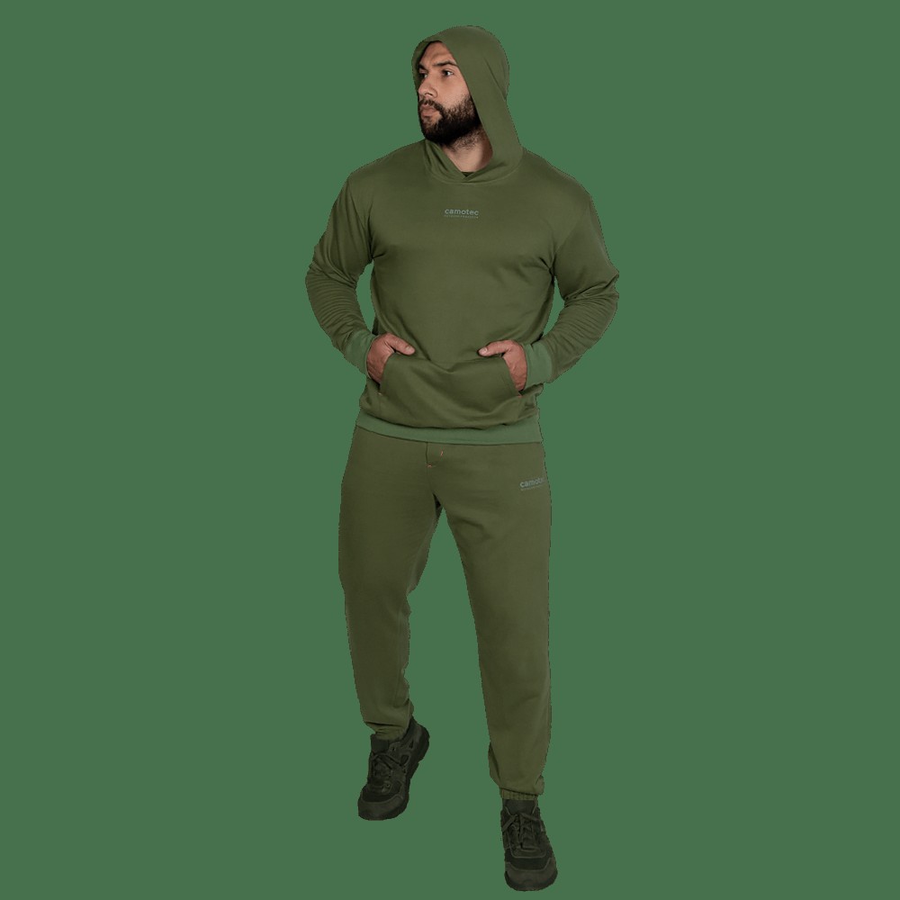 Спортивний костюм Basic Hood Cotton Олива (7383), L