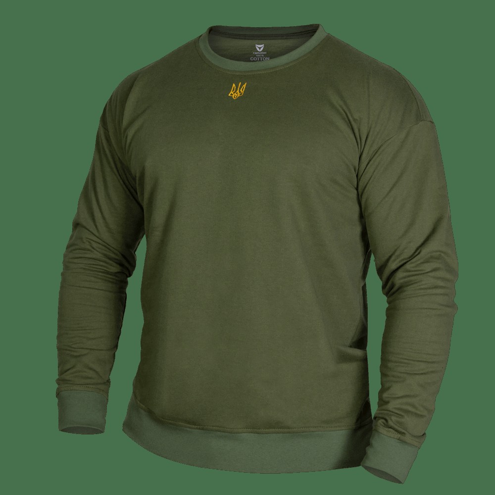 Світшот Basic Cotton Олива (золотий тризуб) (7407), M