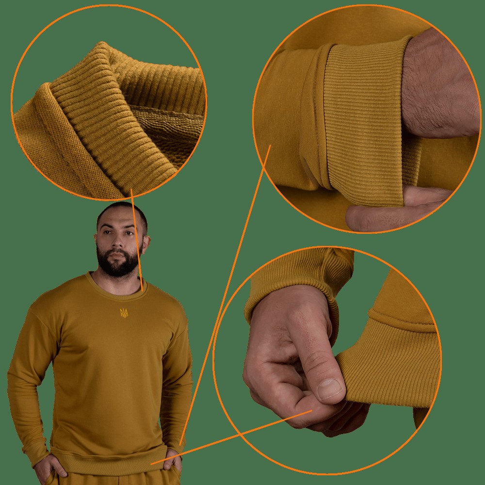 Світшот Basic 2.0 Койот (золотий тризуб) (7432), XXL, фото 3