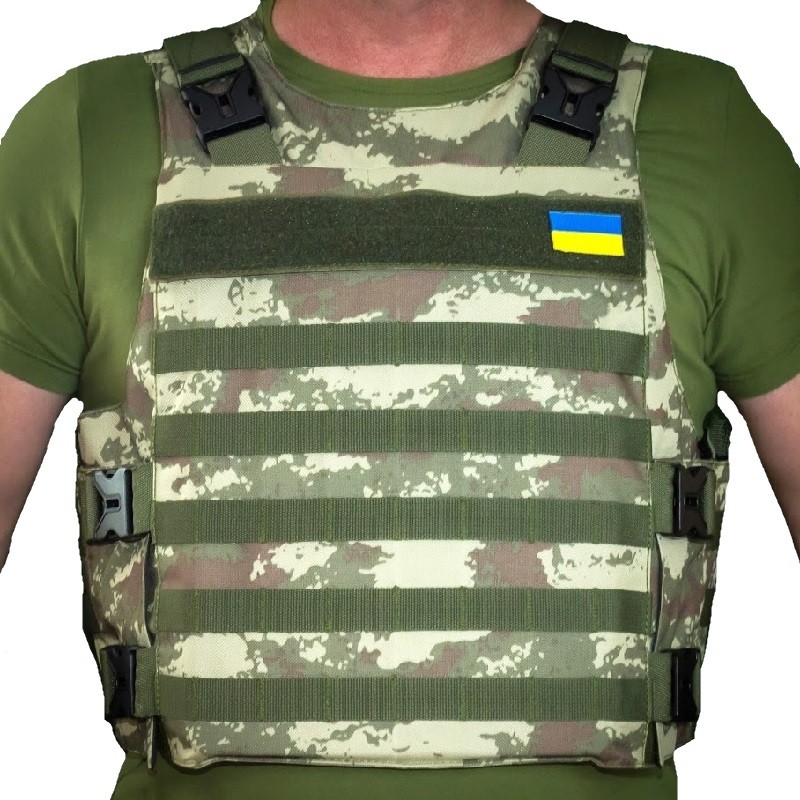 Плитоноска з встановленям бокового та кевларового захисту Kirasa піксель
