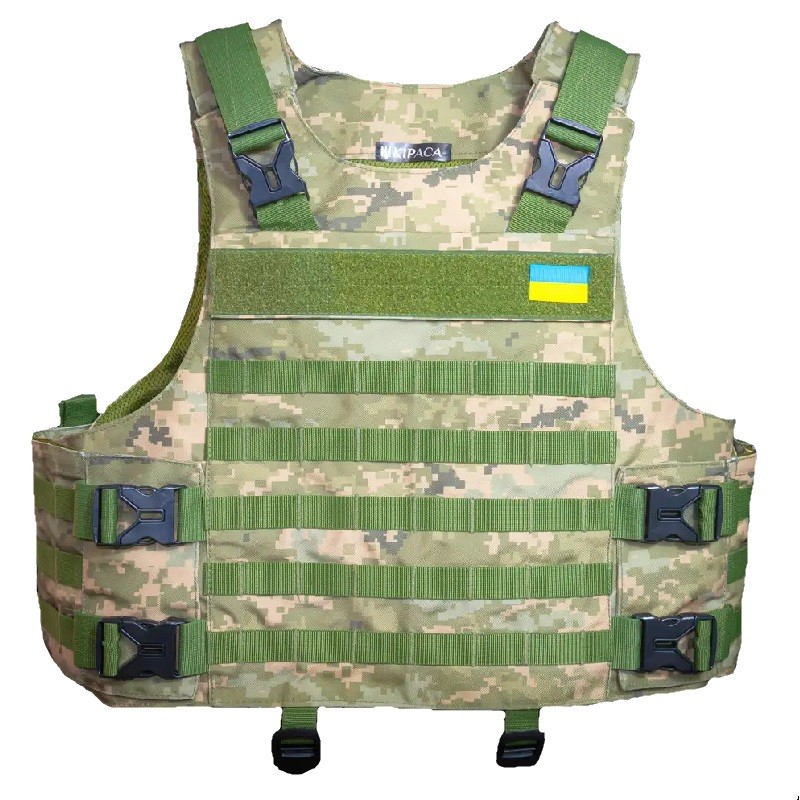 Плитоноска тактична з встановленням додаткового захисту Kirasa піксель