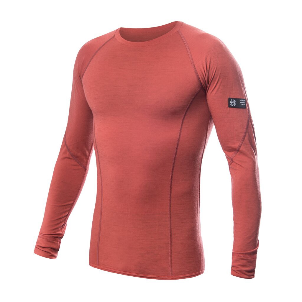 Термофутболка чоловіча Sensor Merino Active LS terracotta 23200037, SM11MA-terracotta-L