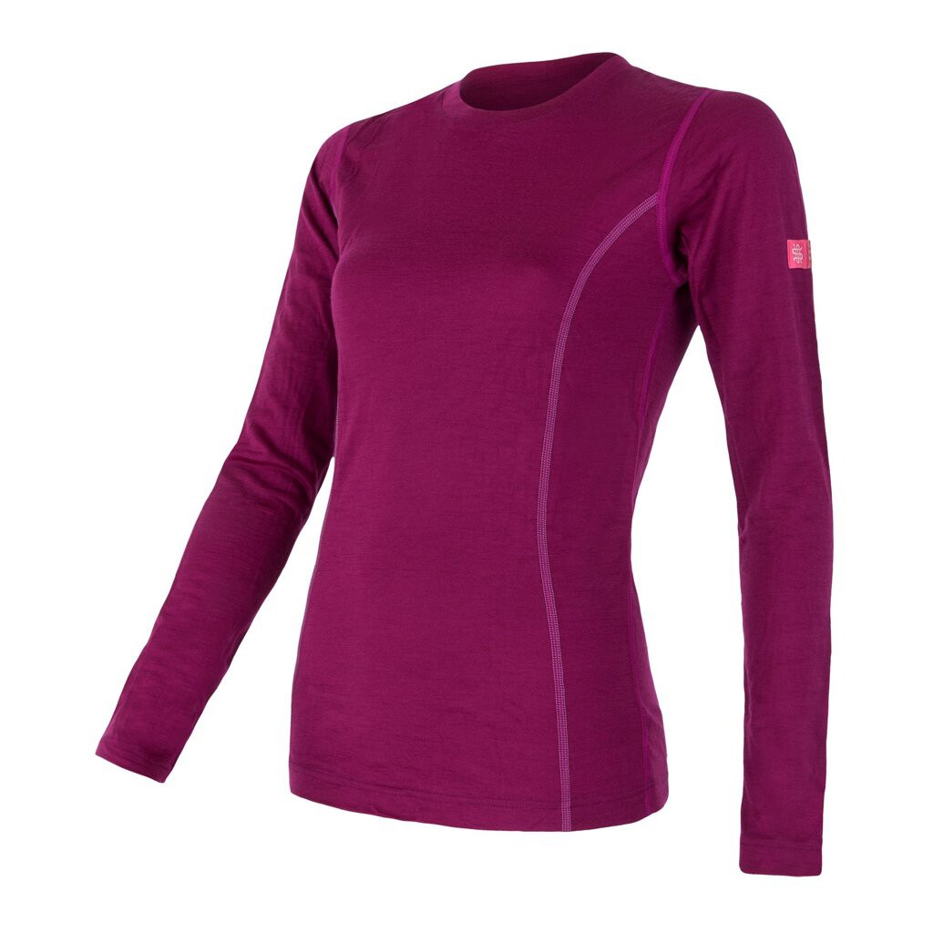 Термофутболка жіноча Sensor Merino Active LS lilla 12110027, SW11MA-lilla-S