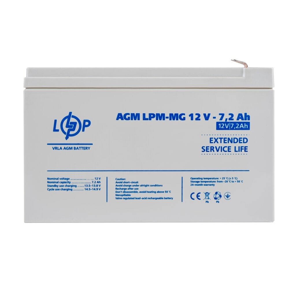 Мультигелева акумуляторна батарея LOGICPOWER LPM-MG 12V-7,2Ah