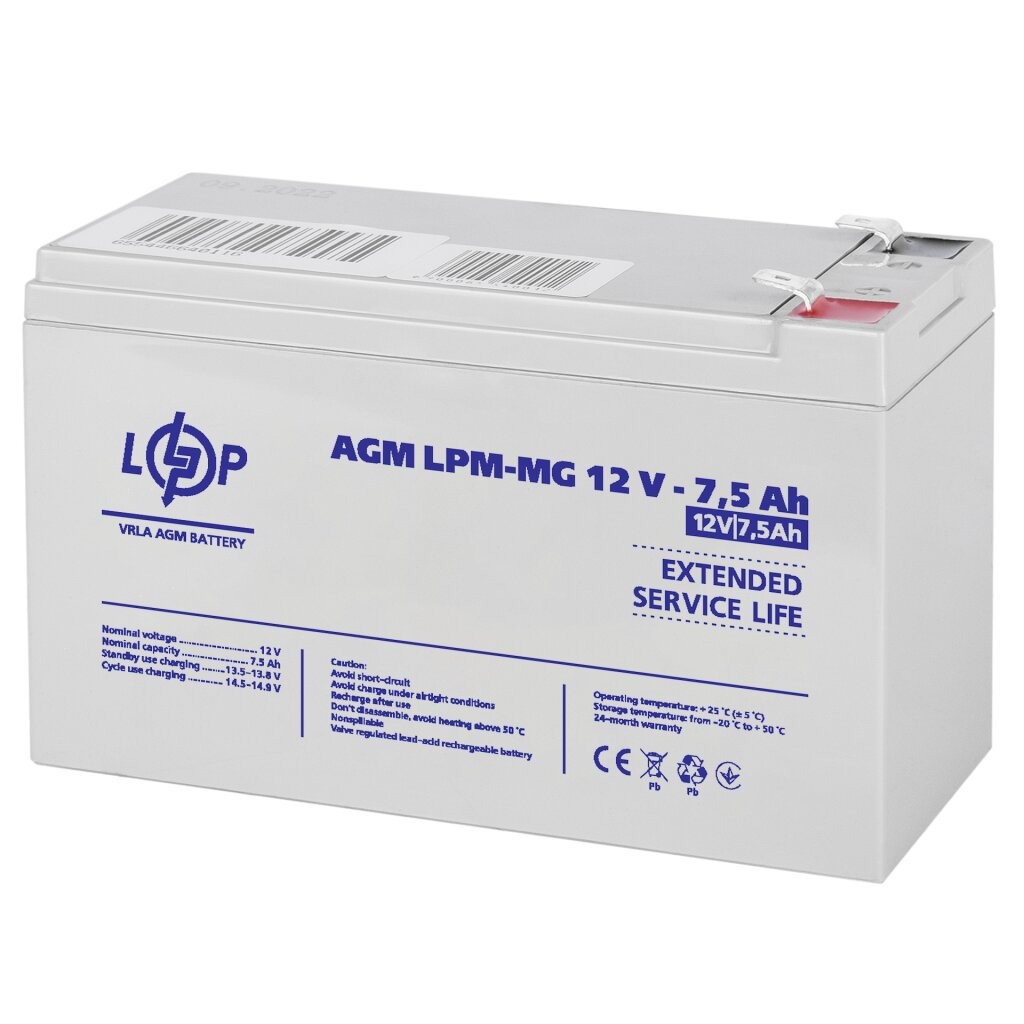 Мультигелева акумуляторна батарея LOGICPOWER LPM-MG 12V-7,5AH T2