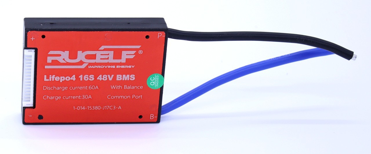 BMS контролер RUCELF BMS RC LiFePO4 48V 16S Dis 60A Ch 30A